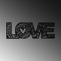 Wallity Love 5 Escultura de Pared de Metal Negra